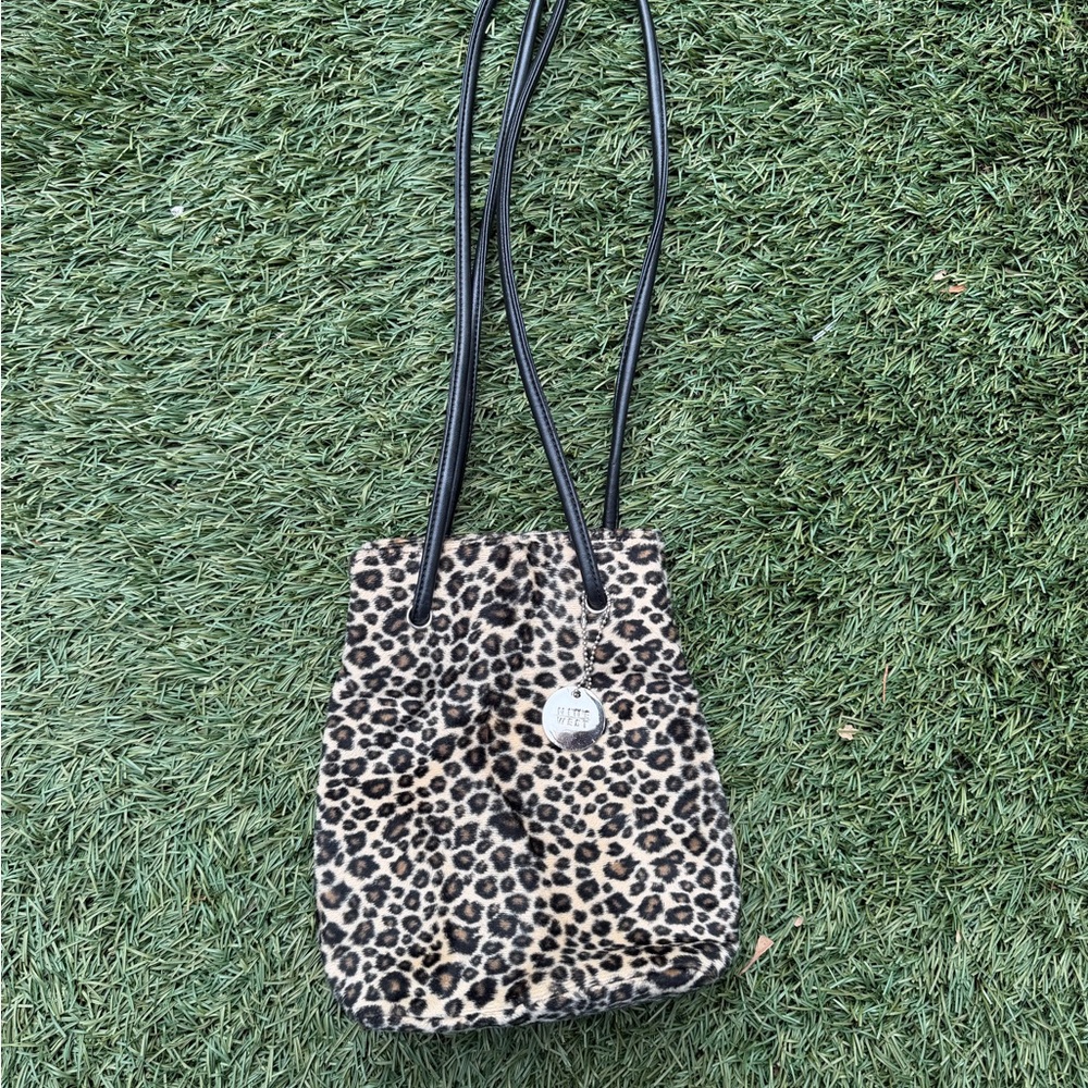 Leopard Print Women's Bag with Black Accents